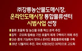 ㈜강릉농산물도매시장,  온라인도매시장 통합물류센터 시범사업 선정 이미지