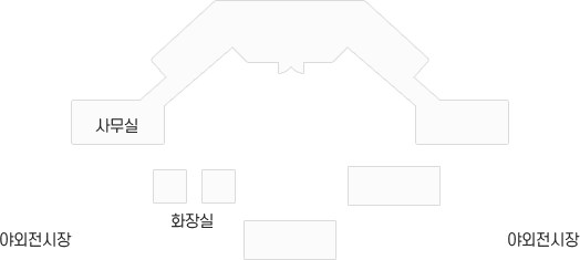 박물관 안내도 - 사무실 기준으로 옆 건물은 화장실 입니다. 화장실에서 나오시면 야외전시장이 자리 잡고 있는 구조의 안내도 입니다.